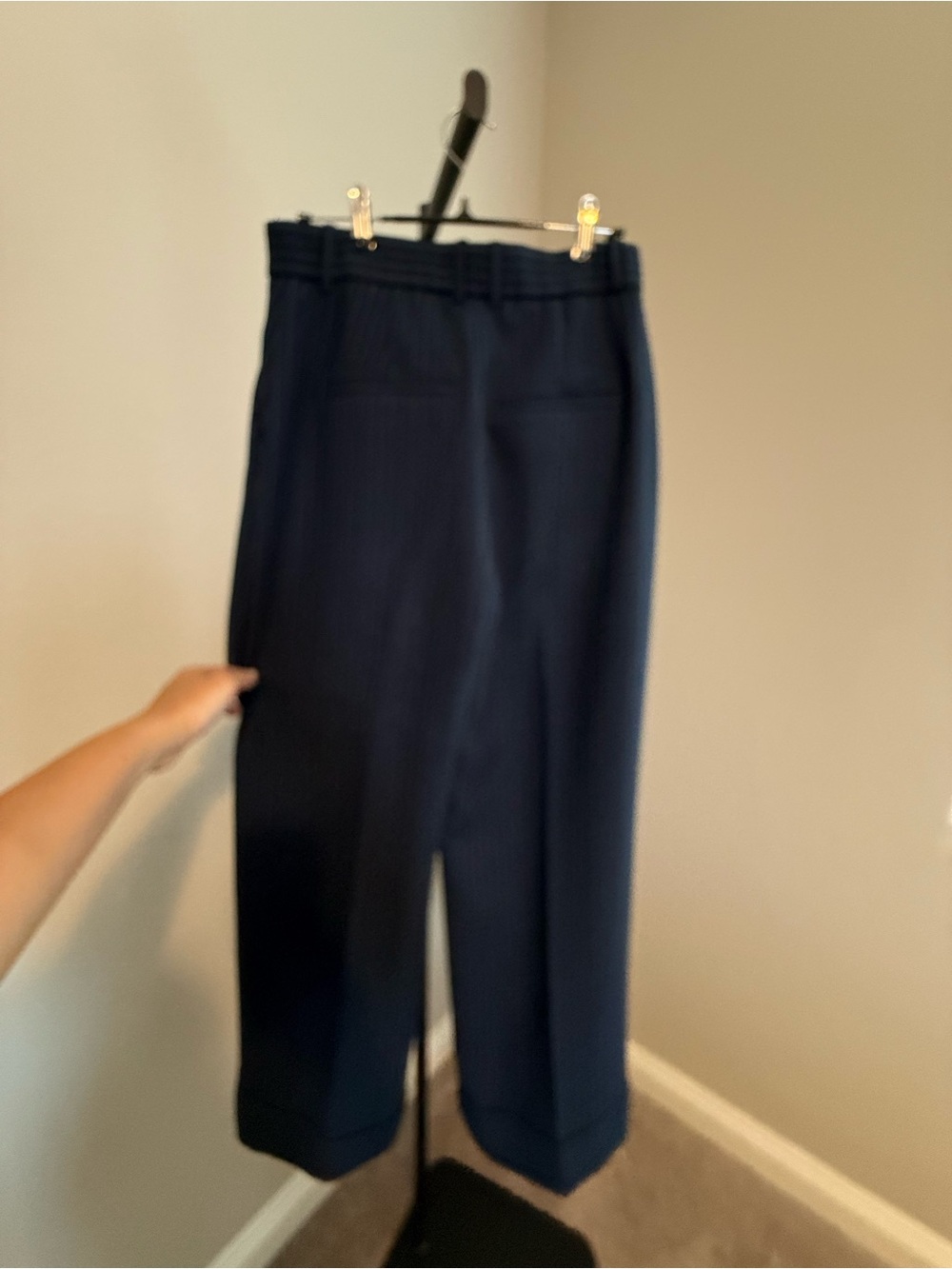 Abercrombie & Fitch Navy Pinstripe Vest and Wide-Leg Trousers - Picture 7 of 13
